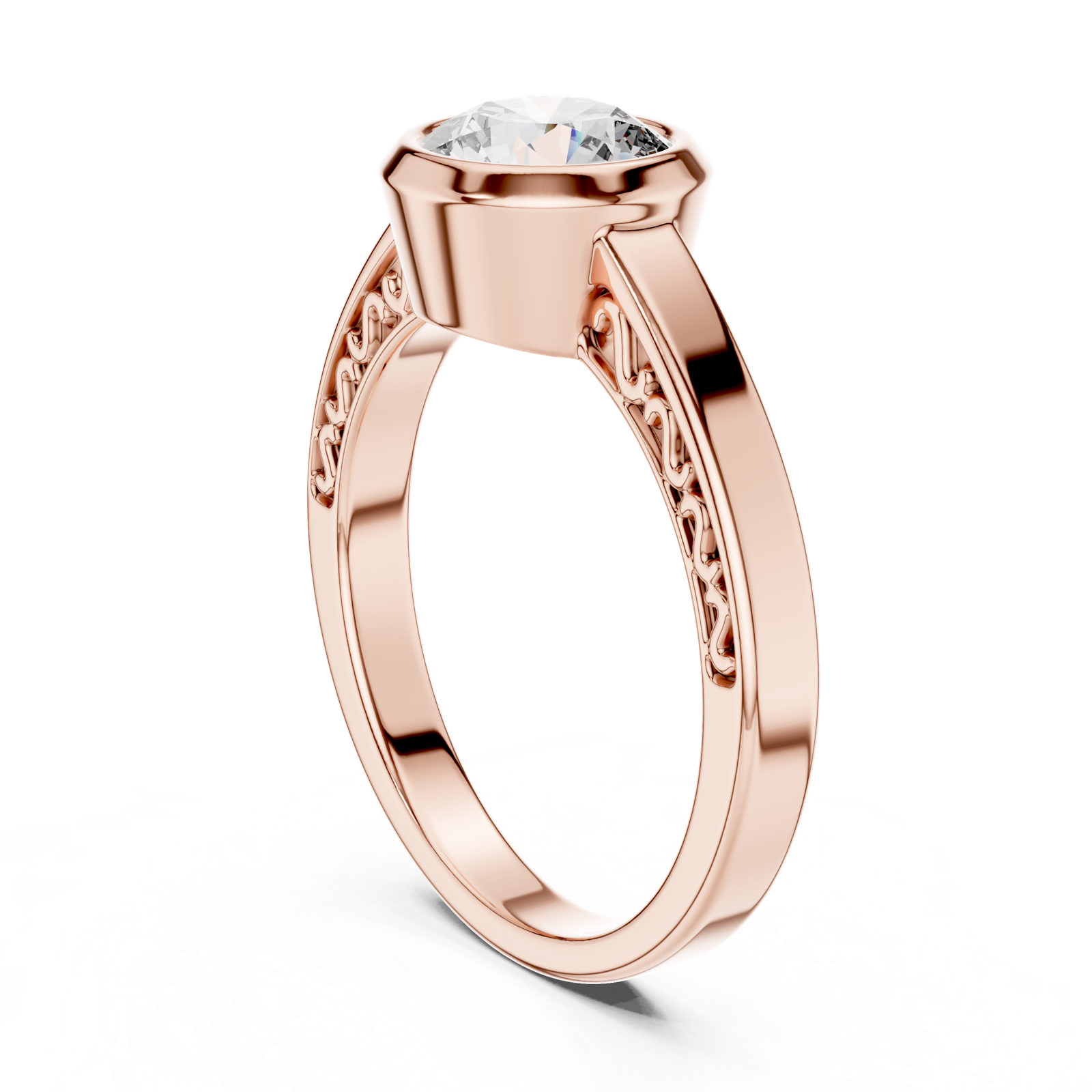 Gold Ring LR-0111, Rose Gold, view 1