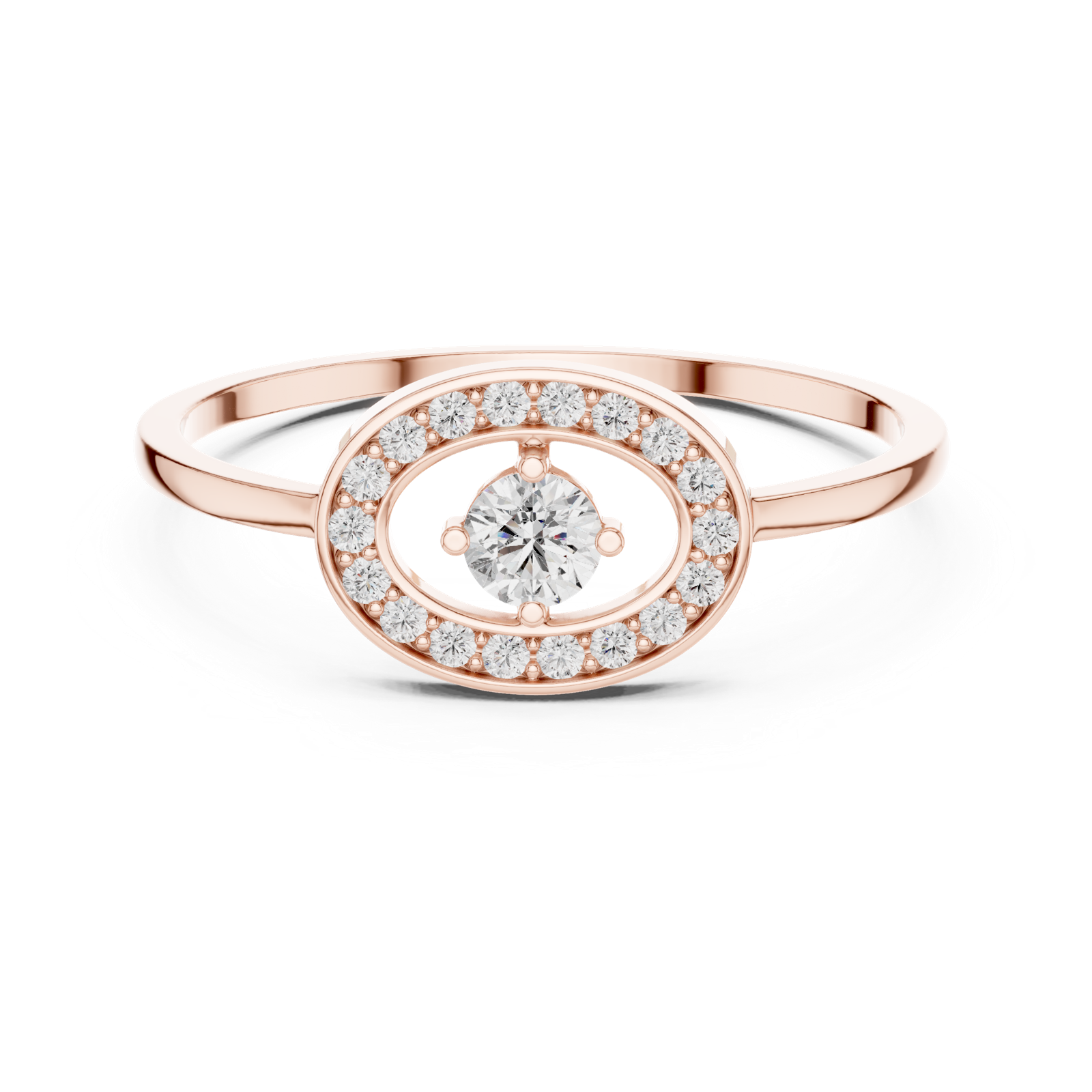 Gold Ring DR-6160, Rose Gold, view 4