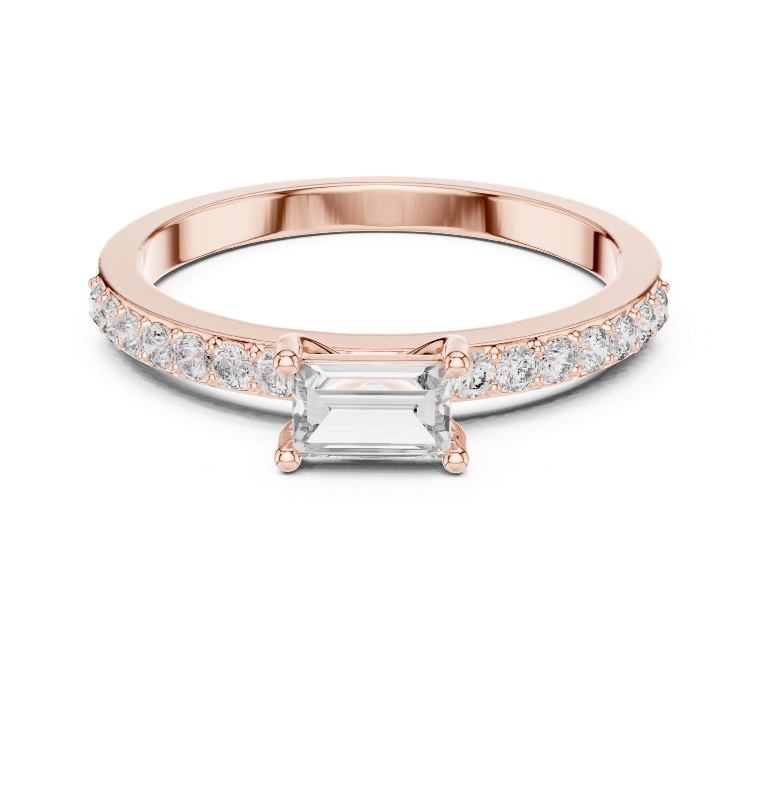 Gold Ring ALR-80, Rose Gold, view 4