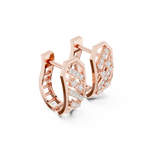 14K Solid Gold Lab Diamond Cluster Earrings, Rose Gold, view 1