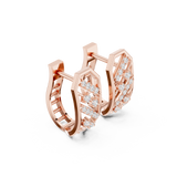 14K Solid Gold Lab Diamond Cluster Earrings, Rose Gold, view 1