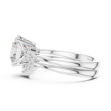 Gold Ring DDLR-440, Round center stone, White Gold, view 3