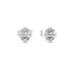 Gold Earrings GER-0365, White Gold, view 4