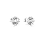 Gold Earrings GER-0365, White Gold, view 4