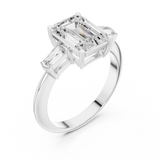 Gold Jewelry, Emerald center stone, White Gold, view 2
