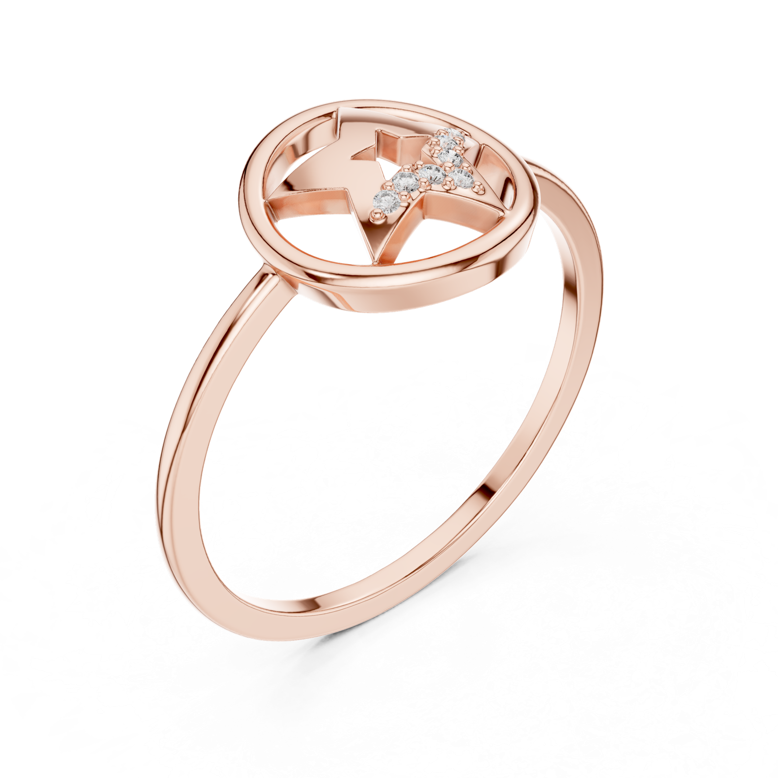 Gold Ring DR-6233, Rose Gold, view 2