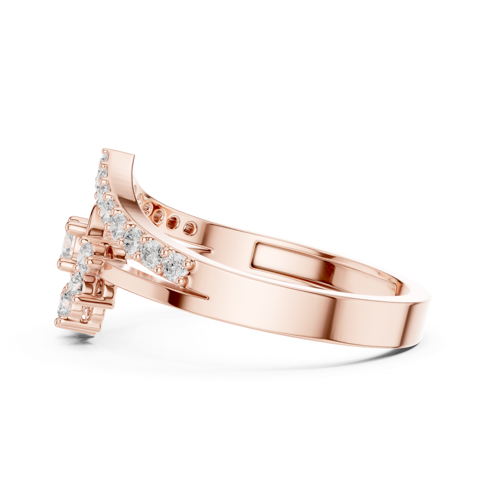 Gold Ring ALR-159, Rose Gold, view 3