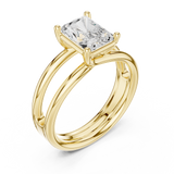Gold Jewelry L36-9, Radiant center stone, Yellow Gold, view 2