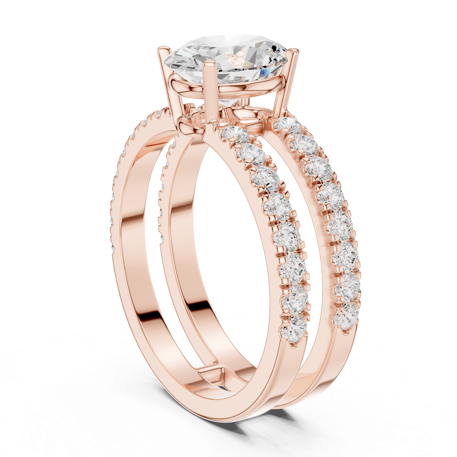 Gold Ring DDLR-1060, Rose Gold, view 1