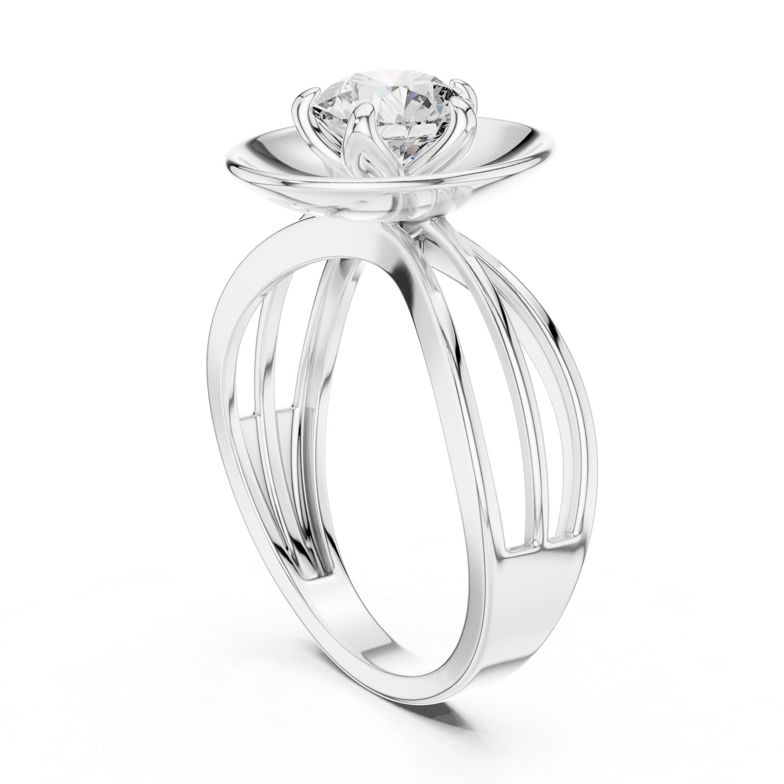 Gold Ring LR-0096, White Gold
