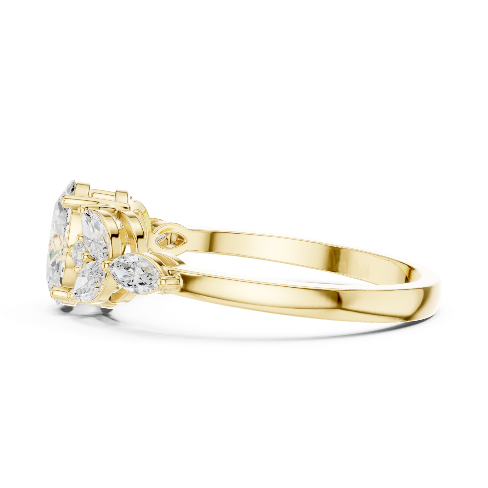Gold Ring HLR-43, Yellow Gold, view 3