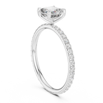 Gold Jewelry, Asscher center stone, White Gold, view 1