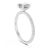 Gold Jewelry, Asscher center stone, White Gold, view 1