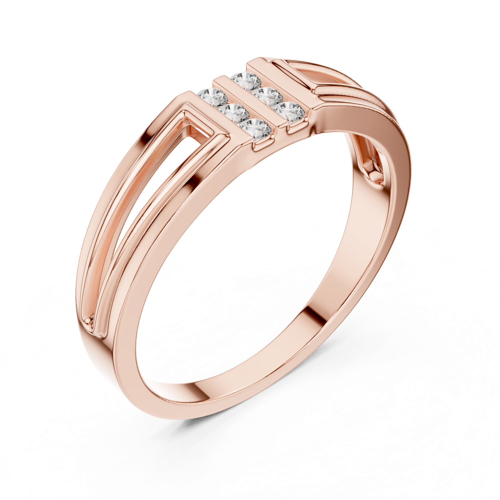Gold Ring DR-6265, Rose Gold, view 2