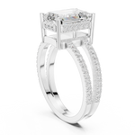 Gold Jewelry L36-13, Emerald center stone, White Gold, view 1