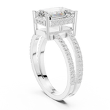 Gold Jewelry L36-13, Emerald center stone, White Gold, view 1