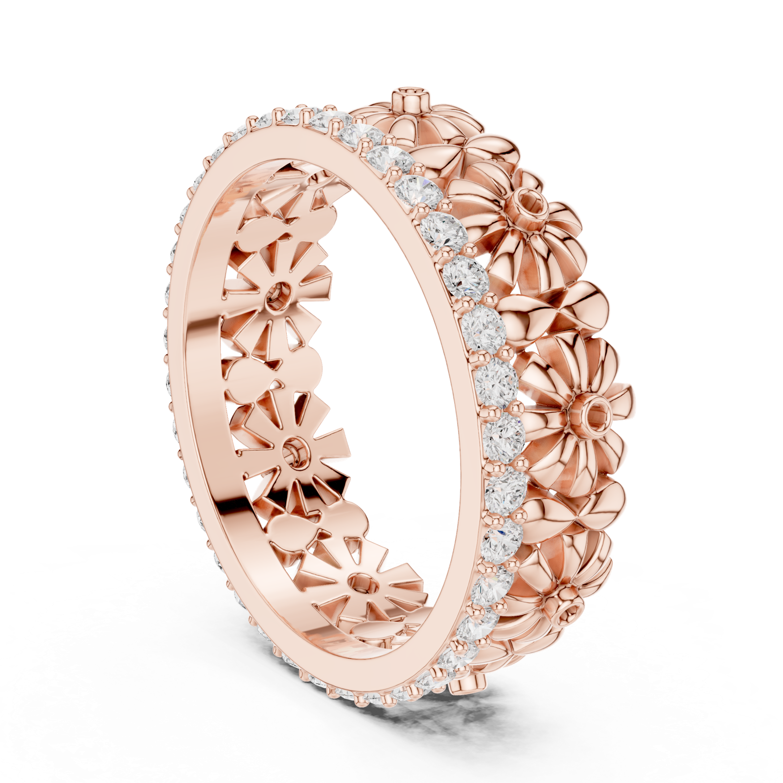 Gold Ring R42, Rose Gold, view 1