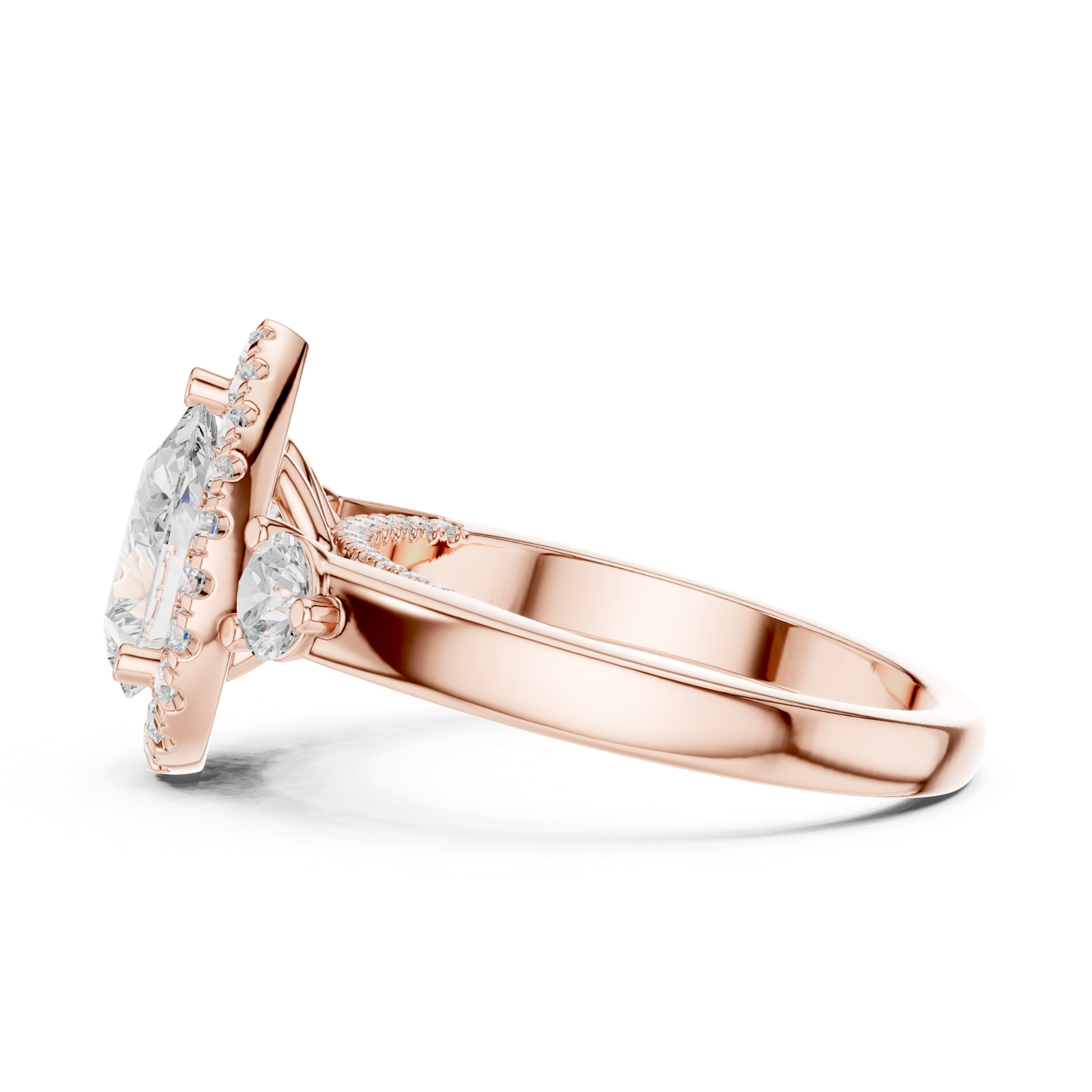 Gold Ring DDLR-280, Rose Gold, view 3