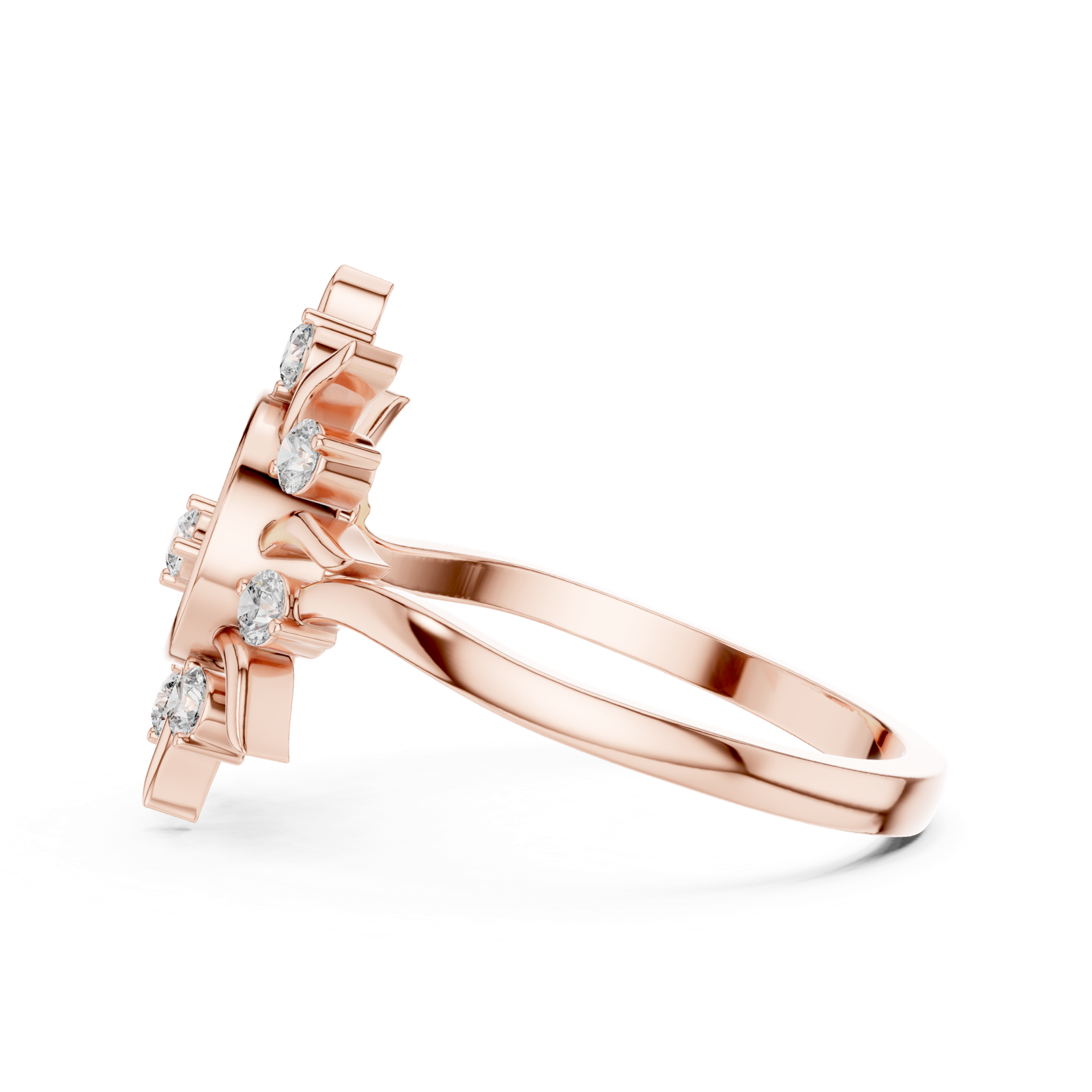Gold Ring DR-6294, Rose Gold, view 3