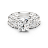 Gold Ring DDLR-299, Round center stone, White Gold