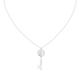 14K Solid Gold Lab Diamond Pendant Necklace, White Gold