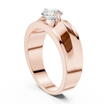 14K Solid Gold Lab Diamond Signet Ring, Rose Gold, view 1