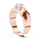 14K Solid Gold Lab Diamond Signet Ring, Rose Gold, view 1