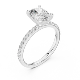 Gold Ring DDLR-040, Oval center stone, White Gold, view 2