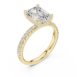Gold Ring, Emerald center stone, Yellow Gold, view 2