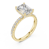 Gold Ring, Emerald center stone, Yellow Gold, view 2