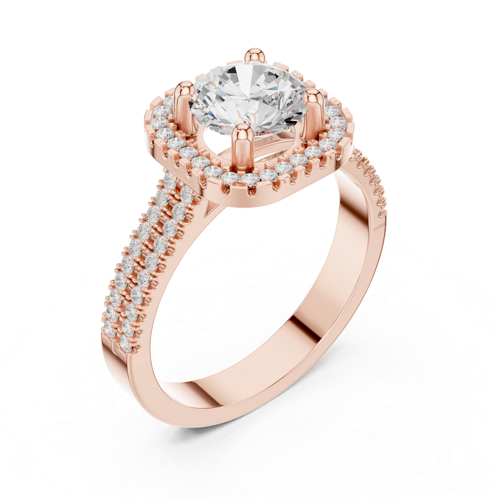 Gold Ring DDLR-329, Rose Gold, view 2