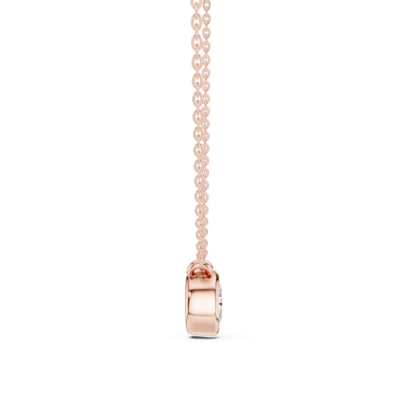 Gold Jewelry DDPS-001, Round center stone, Rose Gold, view 3