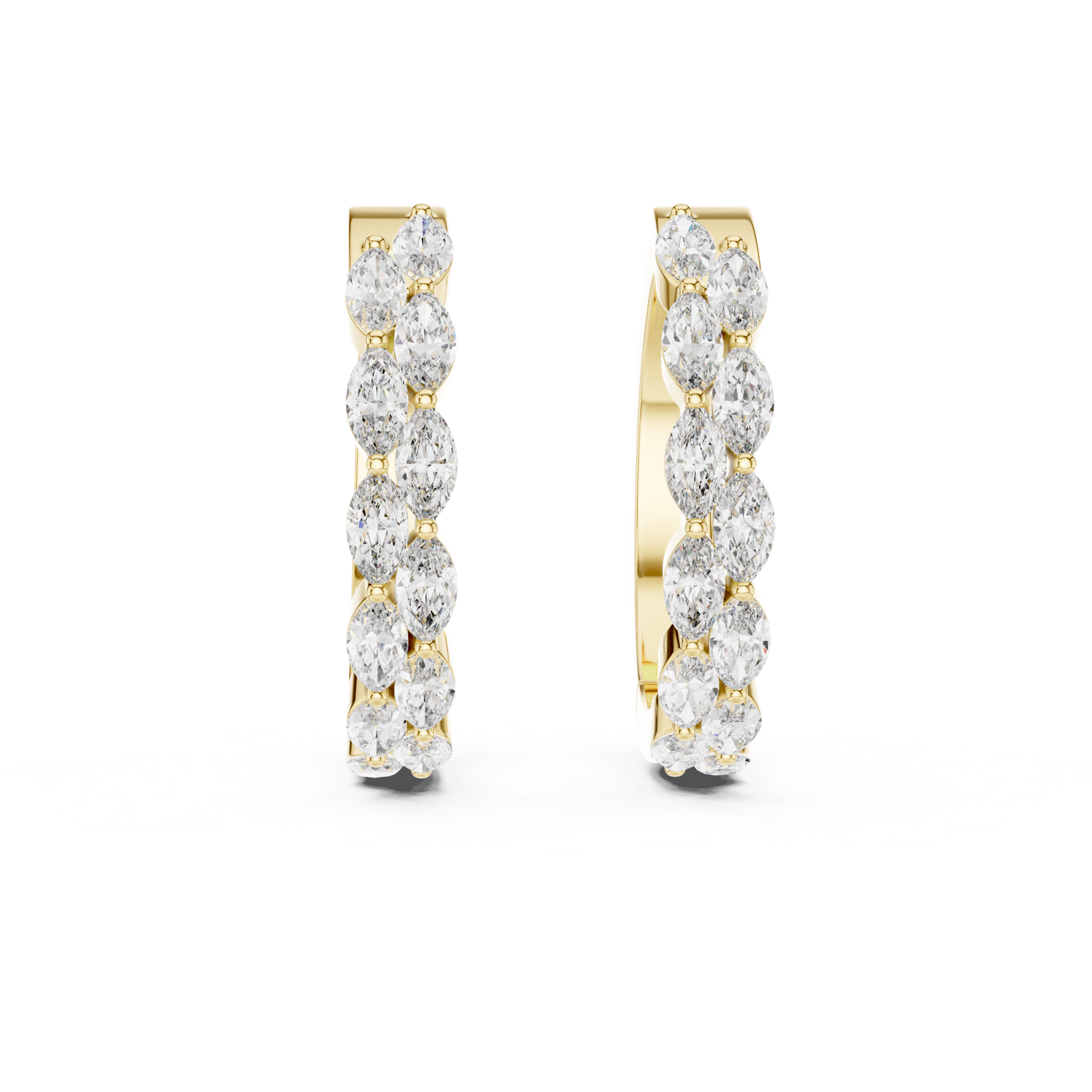 Gold Earrings L02-348, Yellow Gold