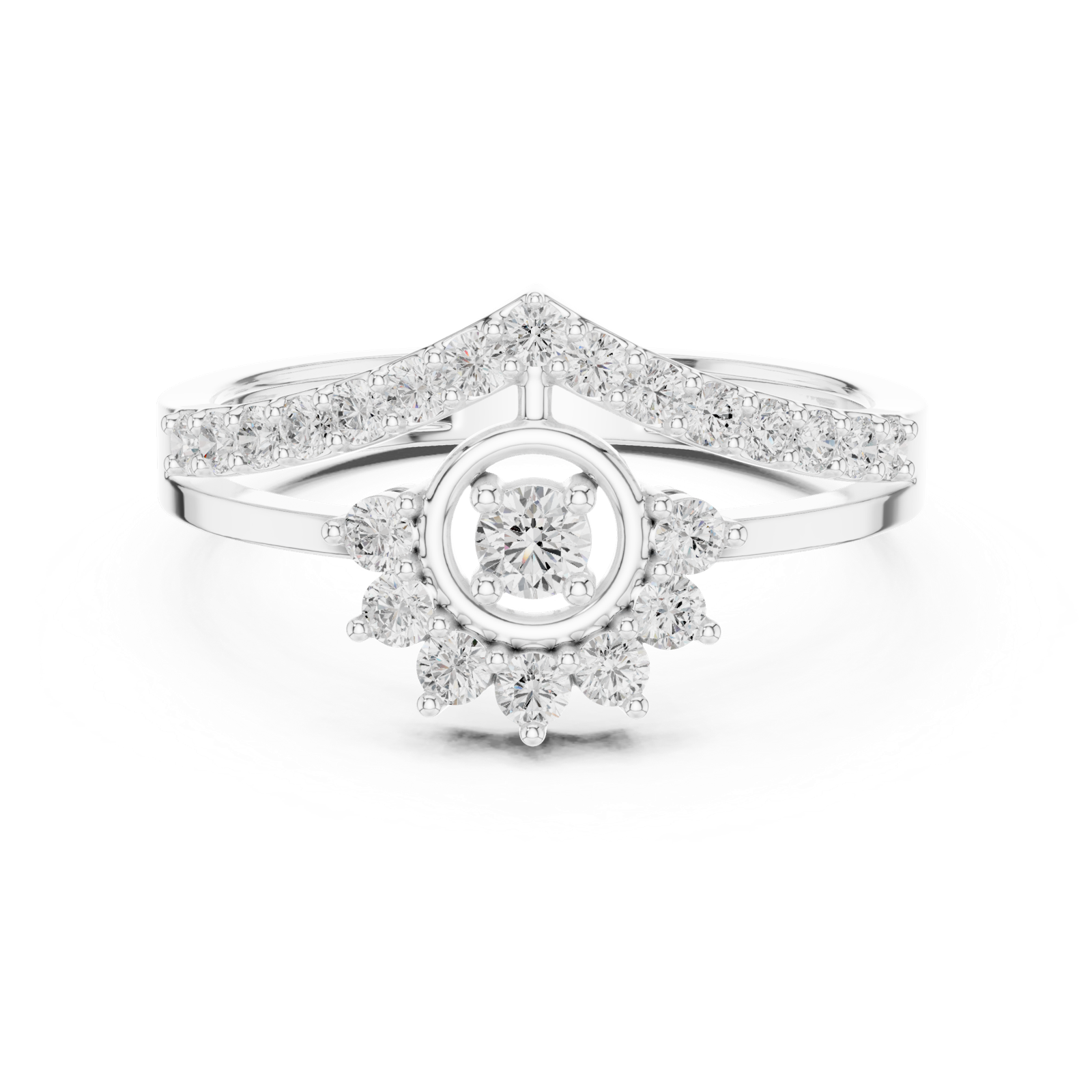 Gold Ring ALR-159, White Gold, view 4