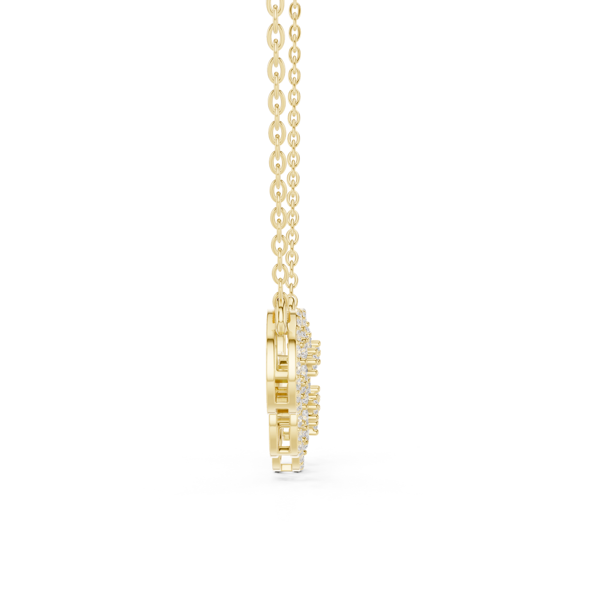 14K Solid Gold Lab Diamond Tennis Necklace, Yellow Gold