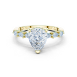 Gold Ring, Pear center stone, Yellow Gold