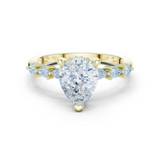 Gold Ring, Pear center stone, Yellow Gold