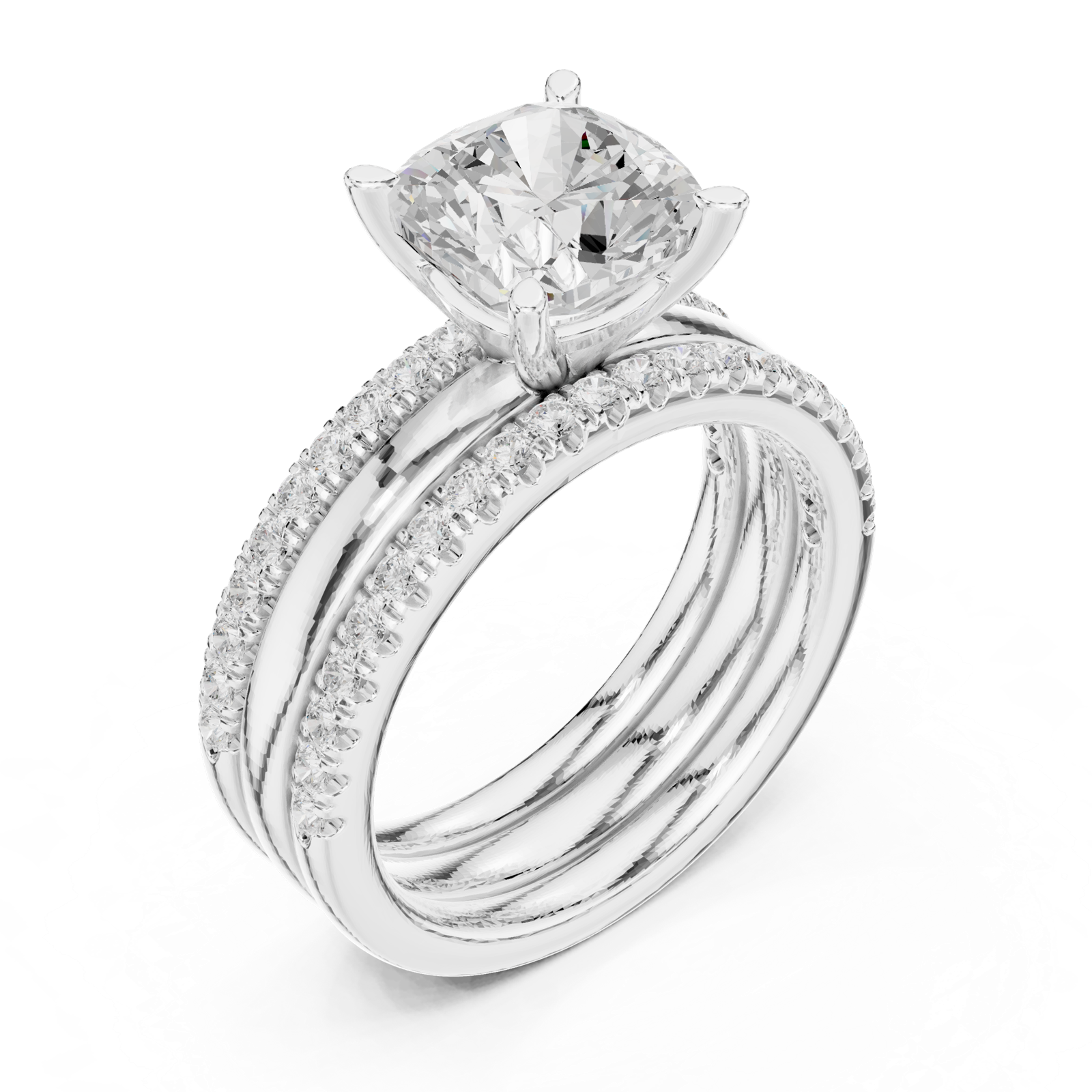 Gold Ring DDLR-302, White Gold, view 2