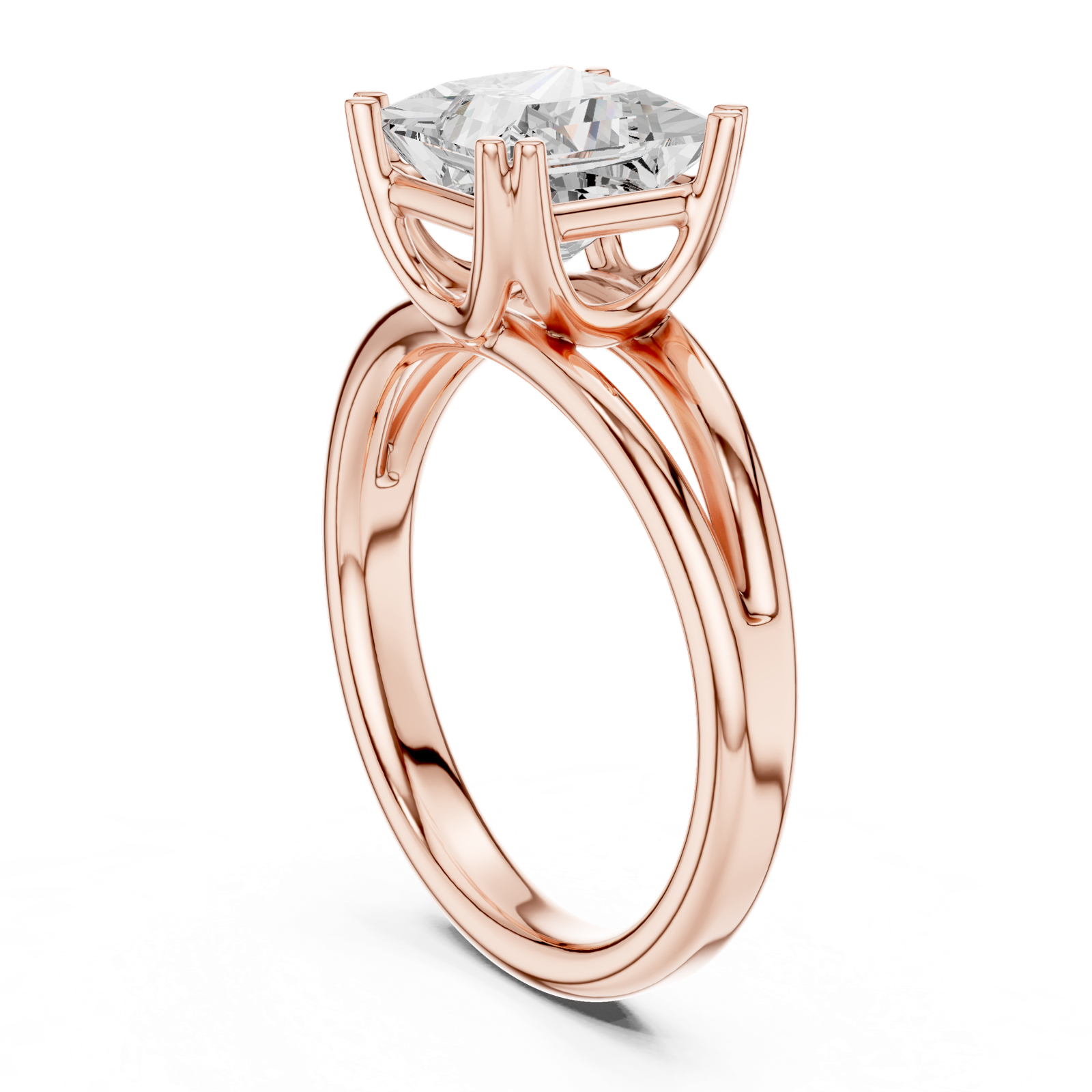Gold Jewelry L36-7, Princess center stone, Rose Gold, view 1