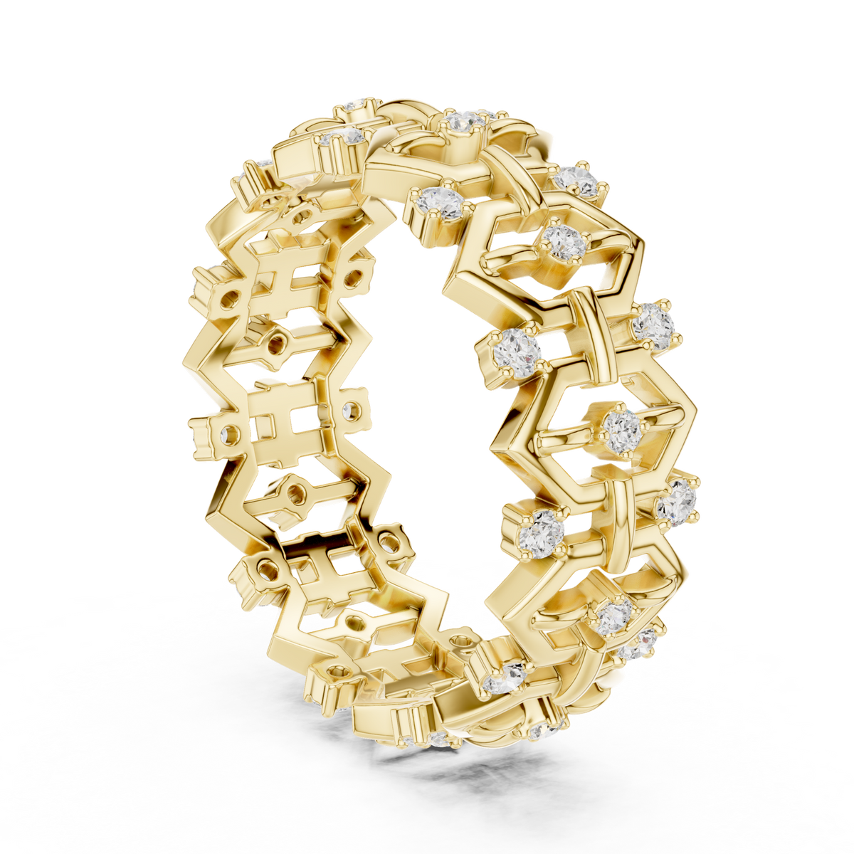 Gold Ring R29, Yellow Gold, view 1