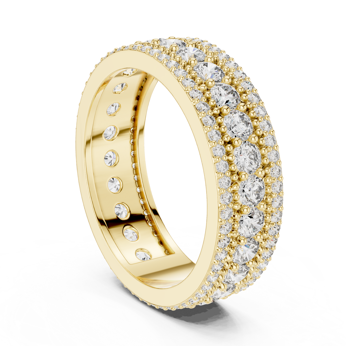 14K Solid Gold Lab Diamond Eternity Ring, Yellow Gold, view 1
