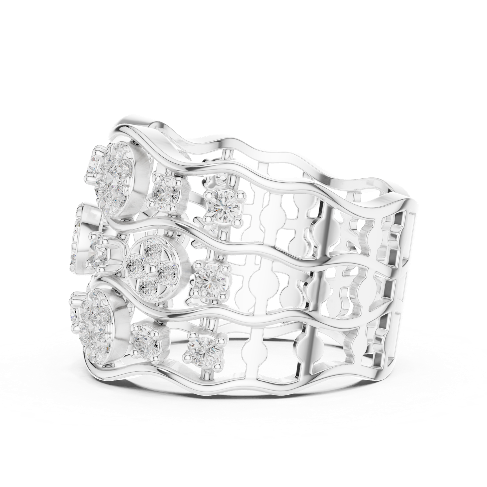 Gold Ring DDLR-813, White Gold, view 3