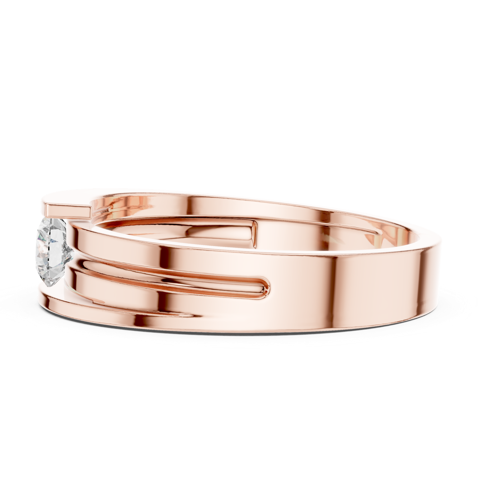 Gold Ring HLR-05 3MM, Rose Gold, view 3