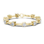 14K Solid Gold Lab Diamond Bracelet, Yellow Gold