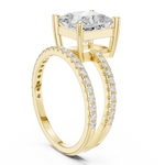 Gold Jewelry L35-39, Princess center stone, Yellow Gold, view 1