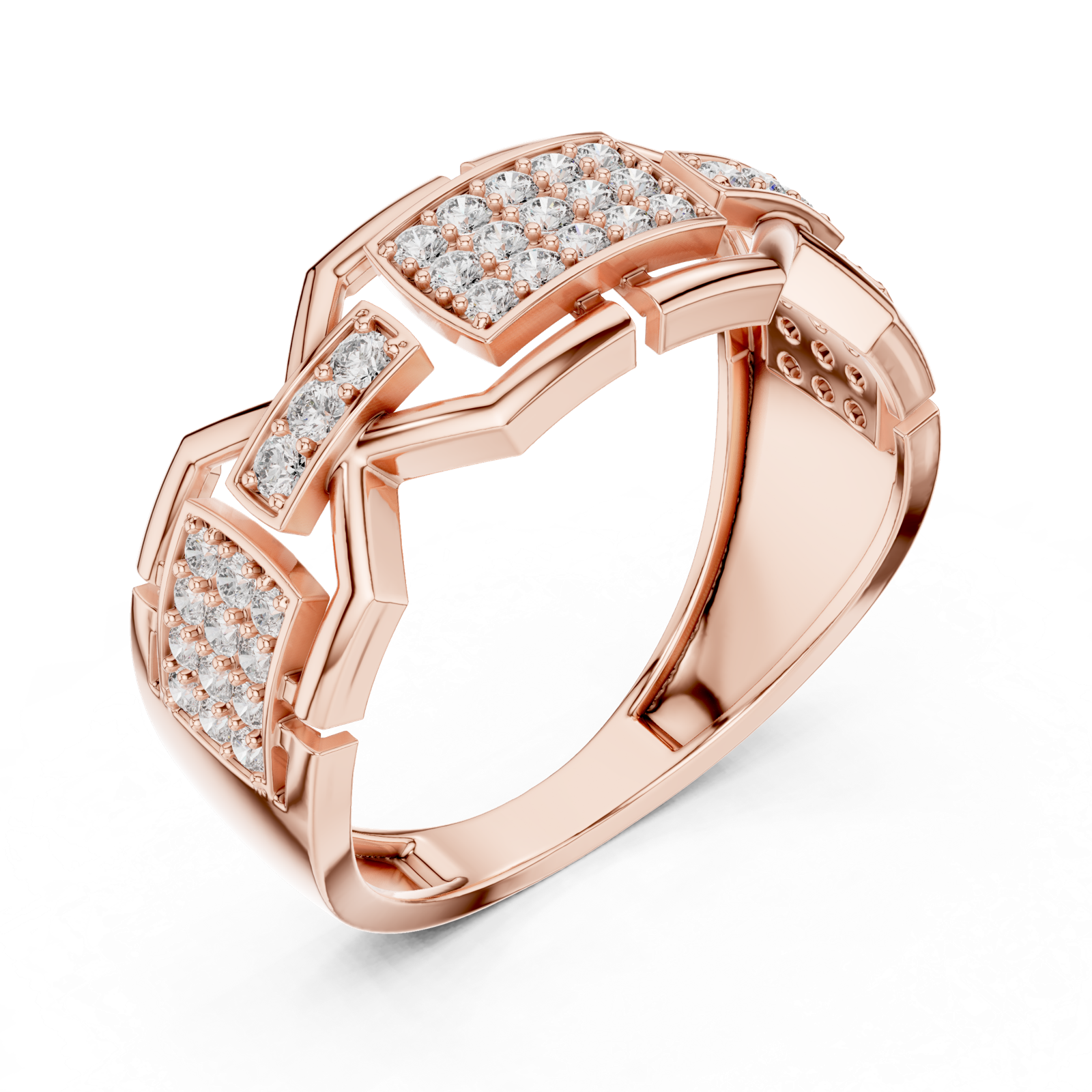 Gold Ring LR-01 (51), Rose Gold, view 2