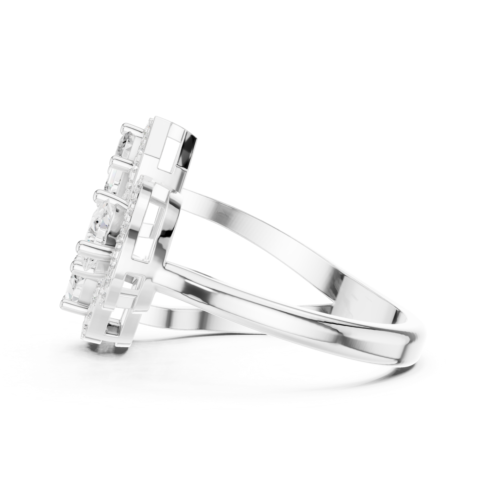 Gold Ring DDLR-530, White Gold, view 3