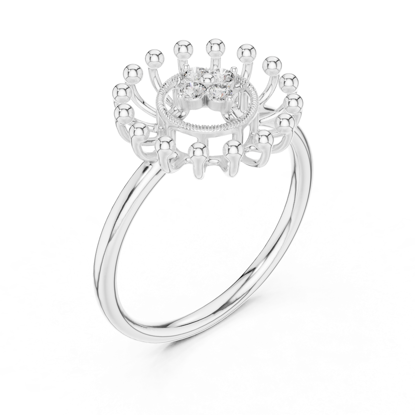 Gold Ring 12-10056@L, White Gold, view 2