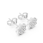 Gold Earrings 9-10035E, White Gold, view 2