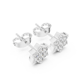 Gold Earrings 9-10035E, White Gold, view 2